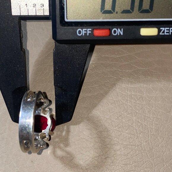 Red Ruby Gemstone Ring 3 carat Sterling Silver Oval Size 925 Lab Synthetic 38mm - Picture 9 of 14